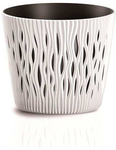 Vaso piante rotondo 2 in 1 con vaso in plasticaProsperplast Sandy 16 C2