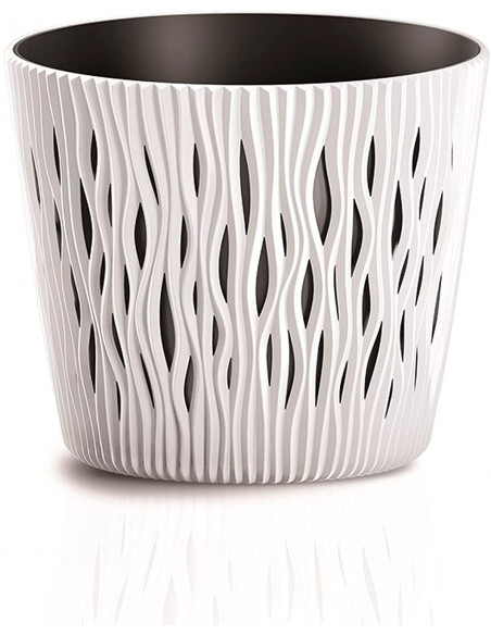 Vaso piante rotondo 2 in 1 con vaso in plasticaProsperplast Sandy 16 C2