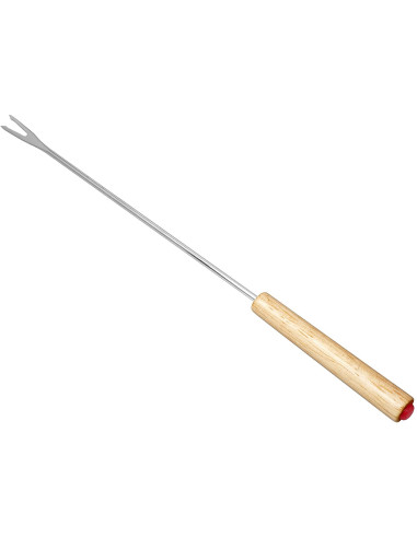 Set 6 forchette fonduta con manico in legno chiaro
