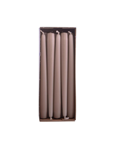 Set 10 candele coniche 25 cm Tortora