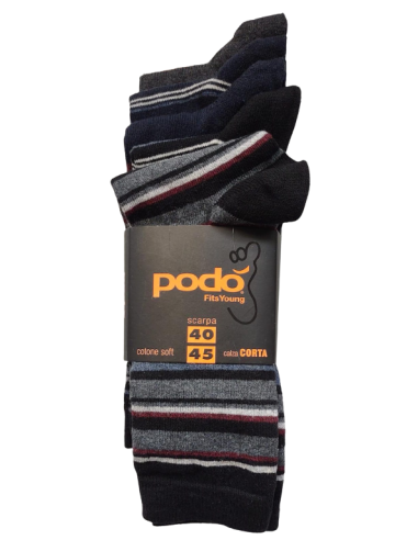 Podò Calze Corte Uomo in cotone soft Confezione da 5 paia