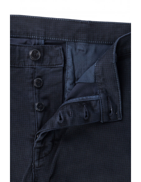 Trussardi Pantalone Uomo Chino microquadri Blu
