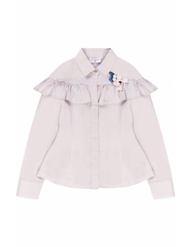 Blusa Bambina con balza e spilla...