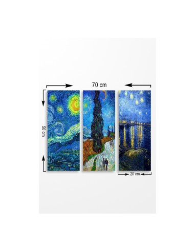 Pittura decorativa su MDF 3 pezzi Van Gogh