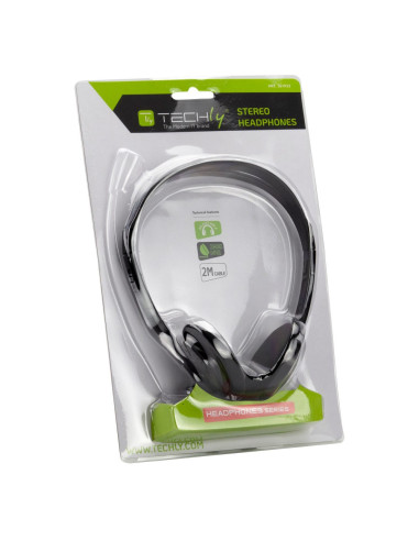 Cuffia Stereo con Auricolari Imbottiti Techly