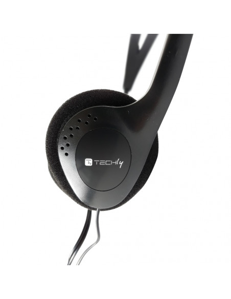 Cuffia Stereo con Auricolari Imbottiti Techly