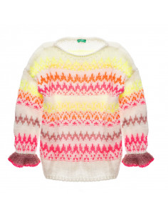 Benetton Pullover Bambina lavorato a maglia Multicolore