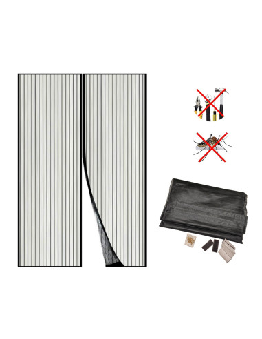 Tenda Zanzariera Magnetica Nera Per...